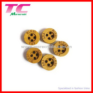 Bouton en bois plat de 10 mm